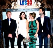 Los actores Lou Diamond, Antonio Banderas, Cote de Pablo, Kate del Castillo, Rodrigo Santoro y Mario Casas durante la premier del filme en Chile. Internet