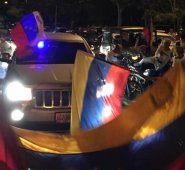 En San Cristóbal los opositores salieron a las calles a celebrar el triunfo en las parlamentarias. Cortesía