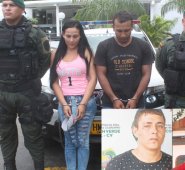 Deinin Marilyn Hernández y Jesús Hernando Carrascal fueron detenidos en la glorieta de la Terminal de Transportes. Minutos después arrestaron a Jesús David Ulcue Zapata, ‘El Caleño’; y a Rafael Elías Rivera Piñeres, ‘El Veneco’. Policía Nacional