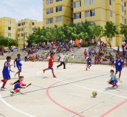 Los niños jugaron el campeonato Luciendo los uniformes dotados por la Agencia Colombiana para la Reintegración.  Rodrigo Sandoval