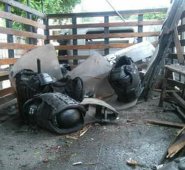 El ataque con explosivos dejó 17 policías y dos civiles heridos. Cortesía