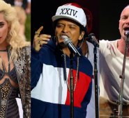 Lady Gaga, Bruno Mars y Sting. AFP y AP