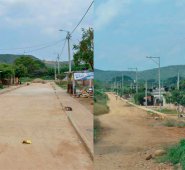 Hace un mes, las siete calles del proyecto Desplazados 1 y 2 fueron asfaltadas. Aún queda pendiente la calle principal. Edinsson Figueroa