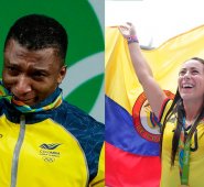 Óscar Figueroa y Mariana Pajón. Colprensa