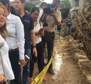 Elsa Noguera, ministra de Vivienda, en su visita a Mocoa, Putumayo.  Colprensa