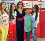 Adriana Serrano, María Camila Osorio, Claudia Uribe, Martín Elías Jr, hijo del cantante Martín Elías Díaz, quien falleció en un accidente de tránsito y su mamá Claudia Varón. Cortesía