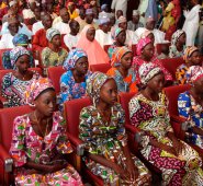 La fotografía fue tomada el 19 de octubre de 2016, una semana después de que Boko Haram liberara 21 jovenes de Chibok. AFP