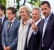 Noah Baumbach, Ben Stiller, Emma Thompson, Dustin Hoffman y Adam Sandler enla edición 70 del Festival de Cine de Cannes. AFP
