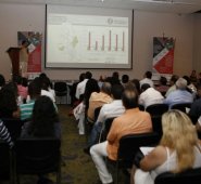 Leonel Rodríguez, secretario de Desarrollo Económico del departamento, presentó la realidad del agro de Norte de Santander, durante el Foro Agroinnovación que se cumplió ayer en Cúcuta. Juan Pablo Cohen