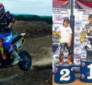 Harold León, en el centro del podio, fue el mejor piloto del primer campeonato nacional de motocrós del año. Cortesía