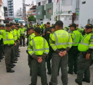Momento en el que es presentado el Grupo Élite en Ocaña, quienes van realizar diferentes planes preventivos ante el incremento de la accidentalidad. Policía Nacional