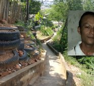 El cadáver de José Leonardo Vera Pérez quedó tendido entre la zona boscosa que está alrededor de un canal de aguas lluvias del barrio Alto Pamplonita. Las autoridades adelantan las investigaciones del hecho. Cortesía