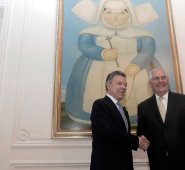 Tillerson (derecha) aseguró que Colombia será un jugador clave para la restauración de la democracia en Venezuela Presidencia