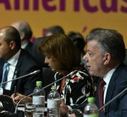 El presidente Juan Manuel Santos en la VIII Cumbre de las Américas que se dio en Lima, Perú. Colprensa