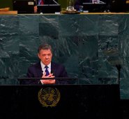 El presidente hizo la petición en un disc urso en la ONU. Colprensa