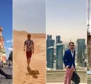 César Augusto Ferreira en Moscú, Rusia; Kalahari, Namibia; Doha, Qatar; y Barcelona, España. Cortesía