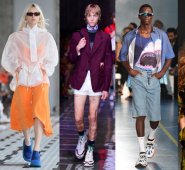 De izquierda a derecha: espíritu deportivo, las mujeres, pantaloncito corto, bolsos y estampados. AFP