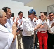 Presidente Santos en Tibú entregando el nuevo hospital. Cortesía