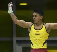 Jossimar Calvo, gimnasta cucuteño. AFP