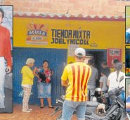 Los uniformados rompieron un vidrio de la ventana para poder ingresar a la tienda, encontrándose con la aterradora escena. A la izquierda: José Alirio Salazar Vega, la víctima. A la derecha, los agresores cuyas imágenes de los tres venezolanos quedaron grabadas en una cámara de seguridad, instalada en una esquina del lugar. Estos tres hombres son buscados por las autoridades. La Opinión