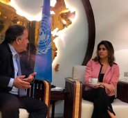 María Juliana Ruiz, en Roma, en un acto en la sede de la Organización de la ONU para la Alimentación y la Agricultura (FAO). Twitter