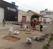 Taparon todos los huecos que tenían hecha pedazos el tramo de la avenida 13 entre calles 11 y 12. Cortesía
