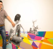 Samir Quintero hizo una intervención in situ en el Museo La Memoria.
 Juan Pablo Cohen / La Opinión