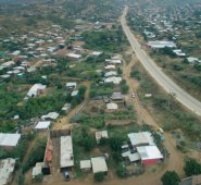 Panorámica aérea de la invasión La Fortaleza, ubicada a un costado del anillo vial en el occidente de Cúcuta, en la vía a El Zulia. Juan Pablo Cohen
