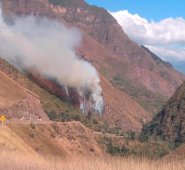El fuego se extiende con rapidez por la montaña. Cortesía