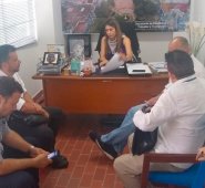 Los gerentes de las empresas transportadoras legalmente constituidas, se reunieron con la secretaria de Tránsito, Laura Susana Navarro Manosalva. Cortesía