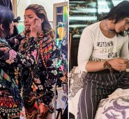 Diseñadora colombiana Laura Laurens / Roxana Panchi Gutiérrez termina un tejido en su casa en el poblado indígena de Cristiania. AFP