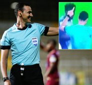 Roldán anuló un gol del elenco leopardo por aparente fuera de juego e hizo señales como si en la liga nacional profesional ya hubiera VAR. Archivo