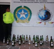 Las 30 botellas de vino no cumplían con las condiciones higiénicas sanitarias. Cortesía