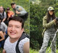 Evelin Marcela Rangel tiene 16 años y lleva tres años observando aves. Gabriel Alexander Castro pertenece al semillero de investigación de la UFPS. Cortesía