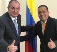 Aurelio Iragorri, presidente del partido de la U, Y Javier Urbina, aspirante a la alcaldía de los patios. Especial