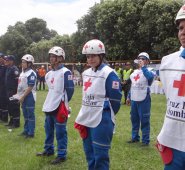 El simulacro que se llevó a cabo en la cancha de fútbol de Agua Clara contó con la participación de los distintos cuerpos de socorro de Cúcuta. Cortesía
