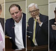 Presidente del Senado, Ernesto Macías; senador Fernando Araújo; senador Jorge Robledo y expresidente del Senado Efraín Cepeda. Colprensa