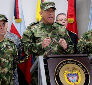 El comandante de las Fuerzas Militares, Luis Fernando Navarro, aparece en compañía del comandante del Ejército, general Nicacio de Jesús Martínez. EFE