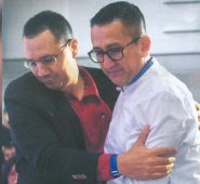 La foto del encuentro, el pasado miércoles en Cúcuta, entre Jorge Iván Laverde ('El Iguano') y Emiro del Carmen Ropero ('Rubén Zamora'). La Opinión
