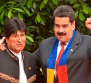 Evo Morales junto a Nicolás Maduro. AFP