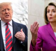 Donald Trump y Nancy Pelosi. AFP