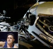 Fueron embestidos por una camioneta Mazda blanca.
Cortesía