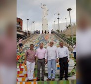 Ciro Durán, Nelson Parada y los alcaldes César Rojas y Pepe Ruiz. Alfredo Estévez