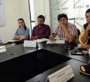 El secretario De Gestión Del Riesgo de Cúcuta (primero de derecha a izquierda), preside el consejo 32 del año en el Centro Fronterizo de Gestión del Riesgo y Desastres.
Orlando Carvajal