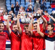 La selección de Serbia  fue comandada por Novak Djokovic, quien derrotó a Rafael Nadal en individuales, e hizo pareja con Viktor Troicki para ganar en dobles. 
 AFP