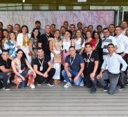La delegación de Corpomoda asistente a Colombiatex 2020 en Medellín. Gerson Correa