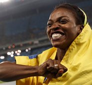 Caterine Ibargüen también logró múltiples títulos suramericanos, centroamericanos, panamericanos y en Grand Prix bajo las órdenes del entrenador cubano. Archivo