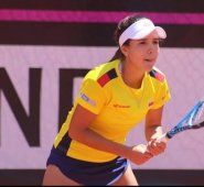 La cucuteña Maria Camila Osorio en el campo de juego. Fedecoltenis