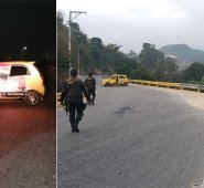 El carro fue dejado atravesado por el Eln en la vía que de Ocaña conduce hacia el Catatumbo. Cortesía