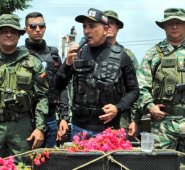 Militares y milicianos civiles desfilaron con armas, entre blindados de la Fuerza Armada y vehículos cargados con misiles, un actividad encabezada por Freddy Bernal. Tomada de Twitter @FreddyBernal